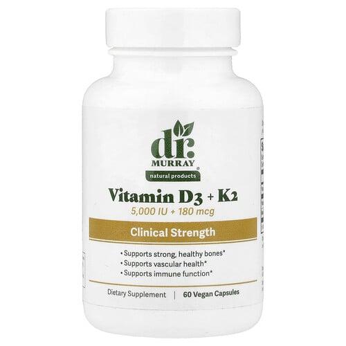 Dr Murray S Vitamin D3 K2 60 Vegan Capsules product image