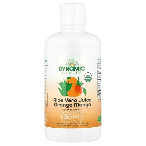 Dynamic Health Aloe Vera Juice Orange Mango 32 Fl Oz 946 Ml