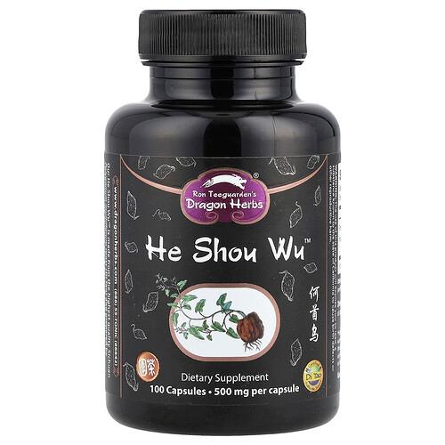 Dragon Herbs He Shou Wu 500 Mg 100 Capsules product image