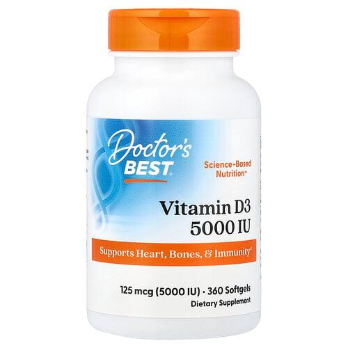 Doctor S Best Vitamin D3 125 Mcg 5 000 Iu 360 Softgels product image
