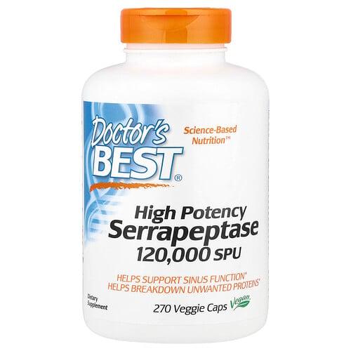 Doctor S Best High Potency Serrapeptase 120 000 Spu 270 Veggie Caps