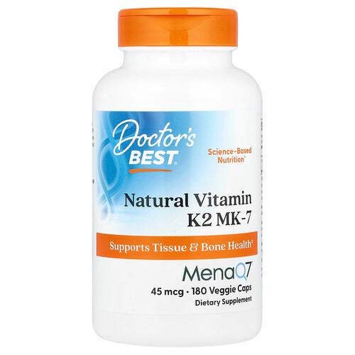 Doctor S Best Natural Vitamin K2 Mk 7 45 Mcg 180 Veggie Caps