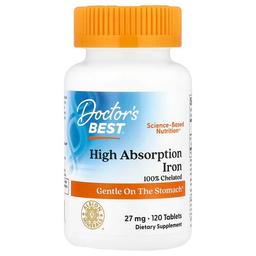 Doctor S Best High Absorption Iron 27 Mg 120 Tablets