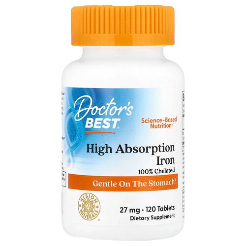 Doctor S Best High Absorption Iron 27 Mg 120 Tablets