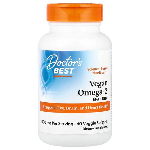 Doctor S Best Vegan Omega 3 Epa Dha 60 Veggie Softgels 1 000 Mg Per Softgel product image