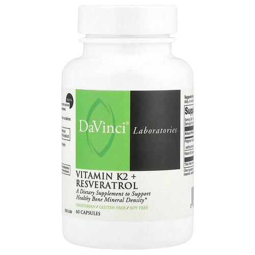 Davinci Laboratories Vitamin K2 Resveratrol 60 Capsules