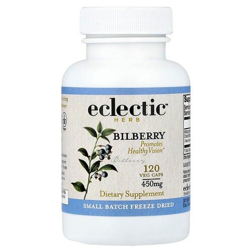 Eclectic Herb Bilberry Promotes Healthy Vision 120 Veg Caps 450 Mg Per Capsule