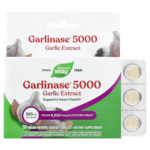Nature S Way Garlinase 5000 Garlic Extract 320 Mg 30 Vegan Enteric Coated Tablets