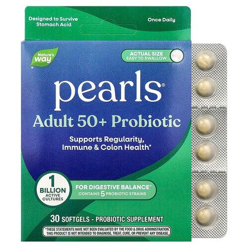 Nature S Way Pearls Adult 50 Probiotic 1 Billion Cfu 30 Softgels