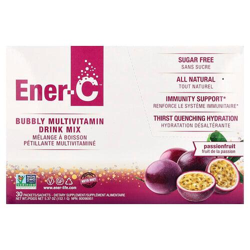 Ener C Bubbly Multivitamin Drink Mix Passionfruit 30 Packets 0 2 Oz 5 07 G Each