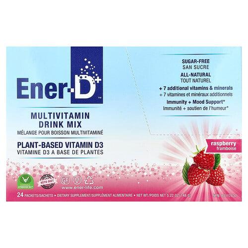 Ener C Ener D Vitamin D3 Hydrating Effervescent Drink Mix Sugar Free Raspberry 1 000 Mg 24 Packets product image