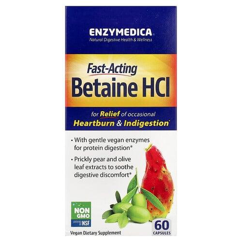 Enzymedica Fast Acting Betaine Hcl 60 Capsules
