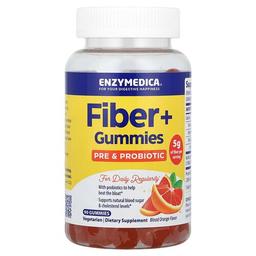 Enzymedica Fiber Gummies Pre Probiotic Blood Orange 90 Gummies