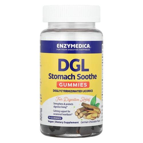 Enzymedica Dgl Stomach Soothe Gummies German Chocolate 74 Gummies 200 Mg Per Gummy