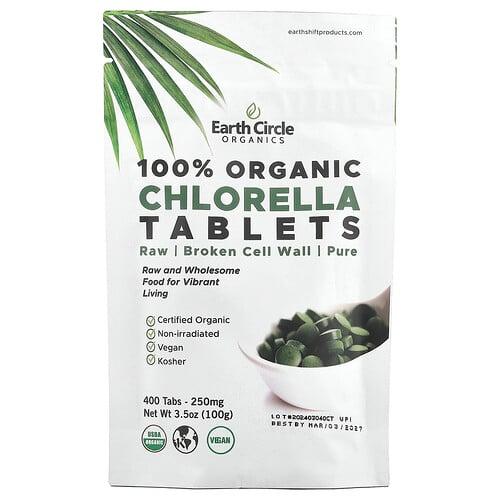 Earth Circle Organics 100 Organic Chlorella Tablets 400 Tablets