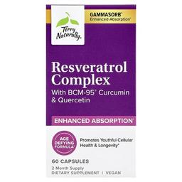 Terry Naturally Resveratrol Complex With Bcm 95 Curcumin Quercetin 60 Capsules