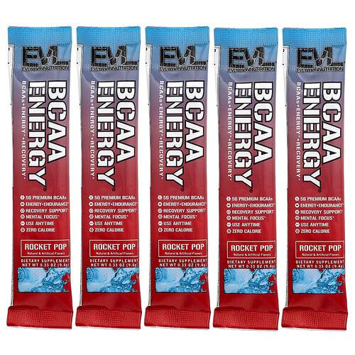 Evlution Nutrition Bcaa Energy Rocket Pop 5 Packets 0 33 Oz 9 4 G Each