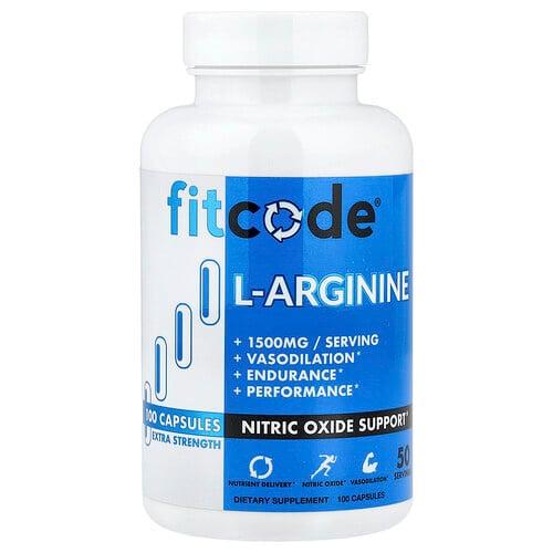 Fitcode L Arginine 100 Capsules 750 Mg Per Capsule