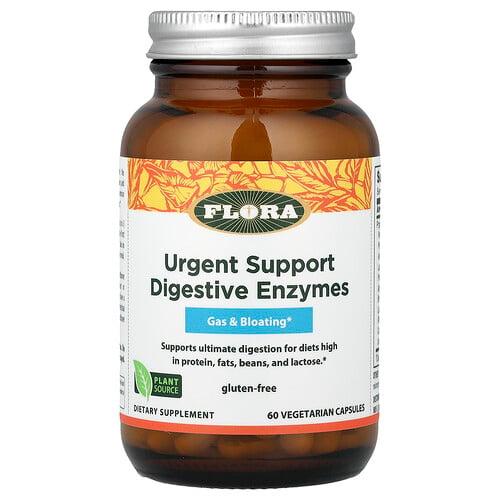 Flora Urgent Support Digestive Enzymes 60 Vegetarian Capsules