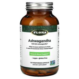Flora Ashwagandha 120 Vegetarian Capsules 300 Mg Per Capsule
