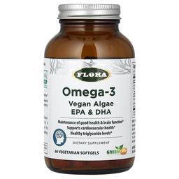 Flora Omega 3 Vegan Algae Epa Dha 60 Vegetarian Softgels