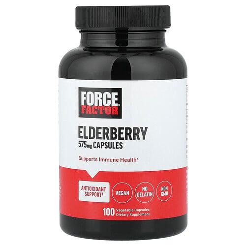 Force Factor Elderberry 575 Mg 100 Vegetable Capsules