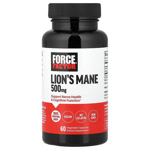 Force Factor Lion S Mane 500 Mg 60 Vegetable Capsules