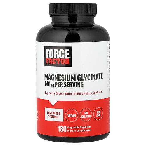 Force Factor Magnesium Glycinate 180 Vegetable Capsules 70 Mg Per Capsule