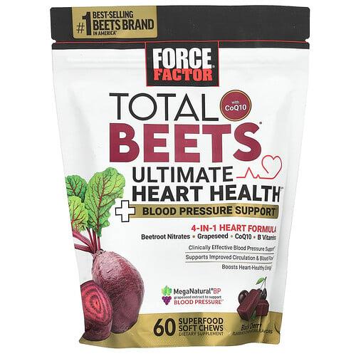 Force Factor Total Beets With Coq10 Ultimate Heart Health Black Cherry 60 Superfood Soft Chews product image