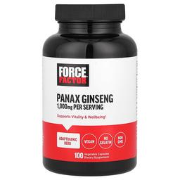 Force Factor Panax Ginseng 100 Vegetable Capsules 500 Mg Per Capsule