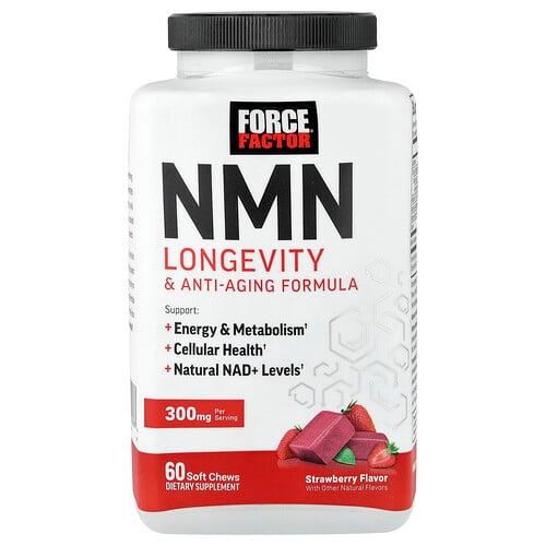 Force Factor Nmn Longevity Anti Aging Formula Strawberry 60 Soft Chews