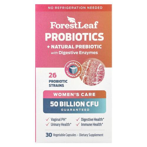 Forest Leaf Women S Care Probiotics Natural Prebiotic With Digestive Enzymes 30 Vegetable Capsules