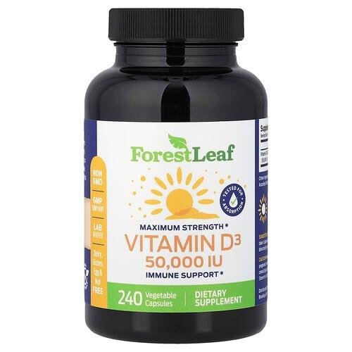 Forest Leaf Vitamin D3 1 250 Mcg 50 000 Iu 240 Vegetable Capsules