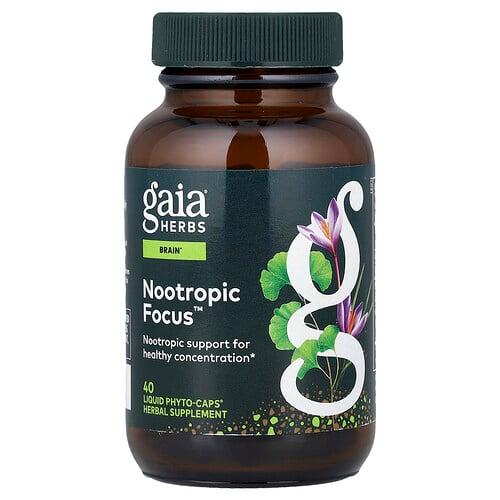 Gaia Herbs Nootropic Focus 40 Liquid Phyto Caps
