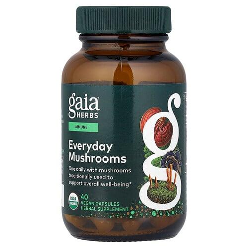 Gaia Herbs Everyday Mushrooms 40 Vegan Capsules