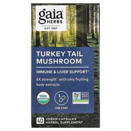 Gaia Herbs Turkey Tail Mushroom 40 Vegan Capsules 400 Mg Per Capsule
