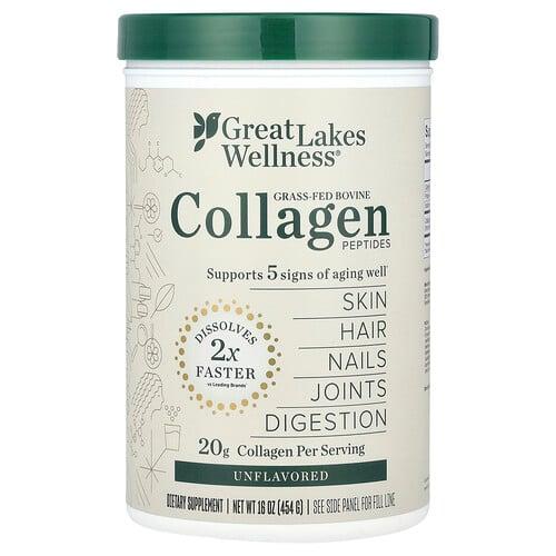 Great Lakes Wellness Grass Fed Bovine Collagen Peptides Unflavored 16 Oz 454 G