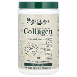 Great Lakes Wellness Grass Fed Bovine Collagen Peptides Unflavored 10 Oz 284 G