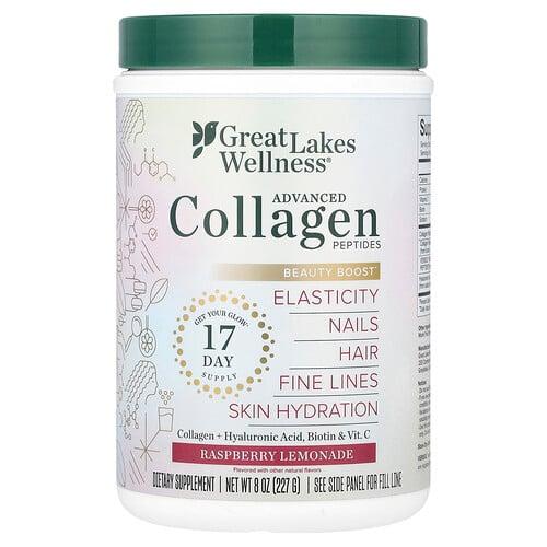 Great Lakes Wellness Advanced Collagen Peptides Raspberry Lemonade 8 Oz 227 G