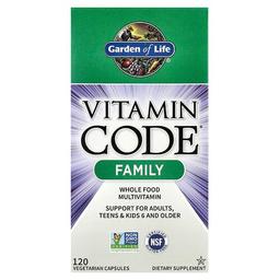 Garden Of Life Vitamin Code Family Whole Food Multivitamin 120 Vegetarian Capsules