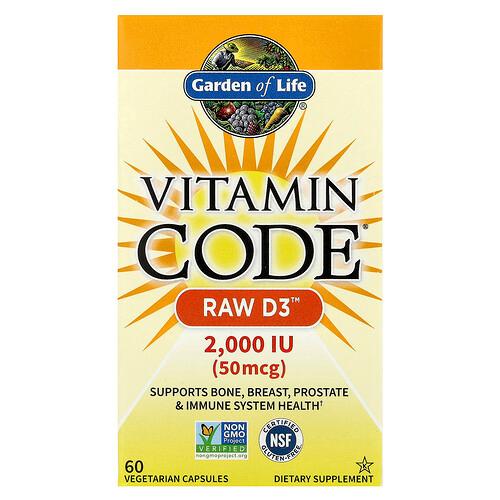 Garden Of Life Vitamin Code Raw D3 60 Vegetarian Capsules