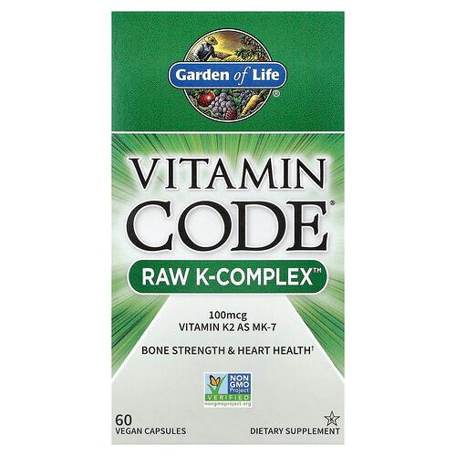 Garden Of Life Vitamin Code Raw K Complex 60 Vegan Capsules product image