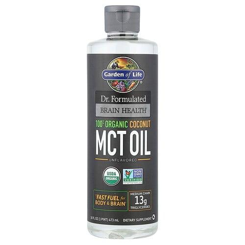Garden Of Life Dr Formulated Brain Health 100 Organic Coconut Mct Oil Unflavored 16 Fl Oz 473 Ml