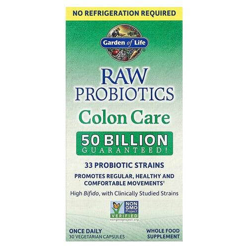 Garden Of Life Raw Probiotics Colon Care Shelf Stable 30 Vegetarian Capsules