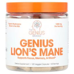 The Genius Brand Genius Lion S Mane 120 Veggie Capsules 600 Mg Per Capsule