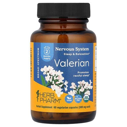 Herb Pharm Valerian 300 Mg 60 Vegetarian Capsules