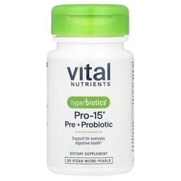 Vital Nutrients Hyperbiotics Pro 15 Pre Probiotic 60 Vegan Micro Pearls