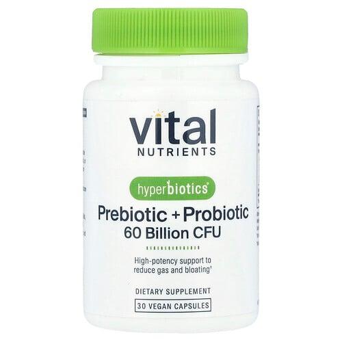Vital Nutrients Hyperbiotics Prebiotic Probiotic 30 Vegan Capsules