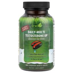 Irwin Naturals Daily Multi Testosterone Up Booster For Men 60 Liquid Soft Gels