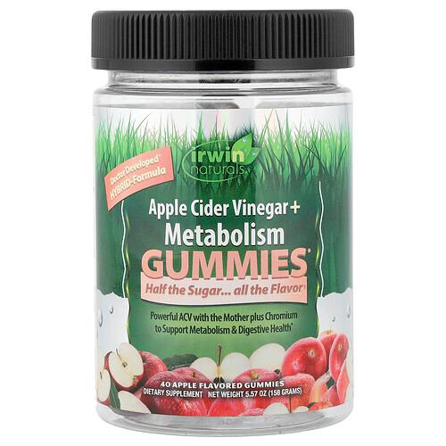 Irwin Naturals Apple Cider Vinegar Metabolism Gummies Apple 40 Gummies 500 Mg Per Gummy